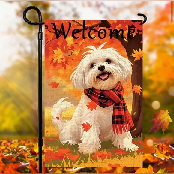NEW Autumn Maltese Garden Flag - Picture 3 of 3